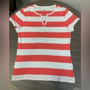 Tommy Hilfiger Women's pink and White Striped Top